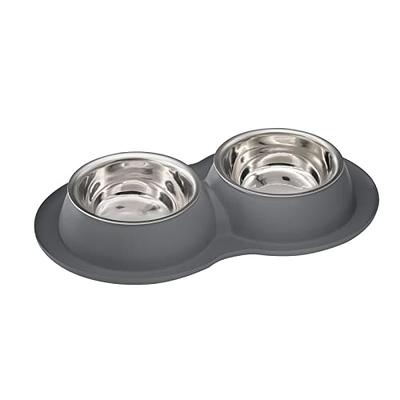 AIANDE Dog Bowls with Mat Extra Large Dog Bowl Set Green, Double Dog Food  Bowls for Medium Large Dogs, Stainless Steel Pet Bowls for Food and Water