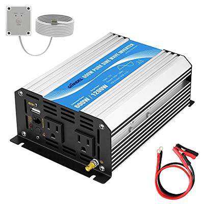 12V 220V Pure Sine Inverter 4000W Pure Sine Wave Inverter Transformer with  Remote Control & Dual AC Power Outlets for RV Truck Car