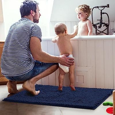 MontVoo Absorbent Non Slip Bath Rug - Quick Dry Rubber Bathroom Mat Under  Door - Washable for Bathtub, Shower, Sink