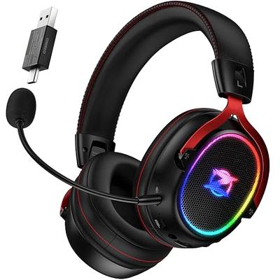 PHOINIKAS Wireless Gaming Headset, 2.4GHz Wireless Headphone, USB Dongle  for PS4/PS5/Switch/PC/Laptop, Detachable Noise Cancelling Mic, 7.1 Stereo,  LED Light: : PC & Video Games