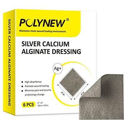 Dynarex DynaGinate Ag Silver Calcium Alginate Dressing, 10 Count/2 x 2 inch