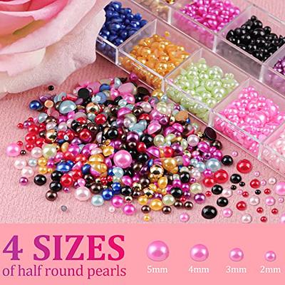  Half Pearls For Crafts - Black Flatback Pearls For Nails  Pearls Nail Art - Face Pearls For Makeup - Round Half Pearl Beads Black Flat  Back Pearls For Crafting