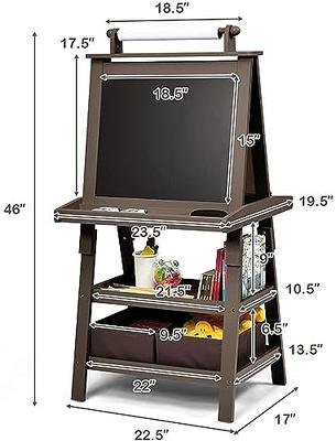 Honeyjoy Kids Adjustable Art Easel w/Paper Roll Double-Sided Drawing Easel  Board