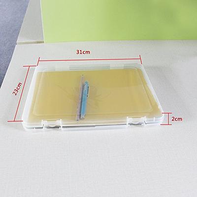  PerKoop 6 Pcs Clear A4 File Box Document Plastic Storage Box  Paper Plastic Case Board Game Storage Containers Magazine Protector File  Holder with Buckle (12.4 x 9.84 x 1.18 Inches, Green) : Office Products