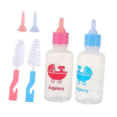 Orchip Puppy Nursing Bottles Kit, 6 Pieces Feeding Bottle Kit with Replacement Nipple, Pet First Aid Milk Feeder Supplies for Newborn Kittens, Puppies