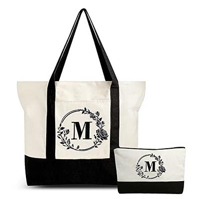 Personalized Beach Bag Tote For Women, Monogram Bag, Large Canvas