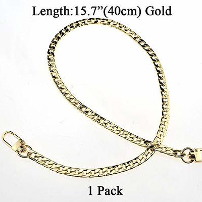 HAHIYO Mini Pochette Purse Chain Strap Slim Wide 7mm for LV Length 47.2  Inches Extra Thick 2.6mm Shiny Gold for Handbag Wallet Clutch Comfortable  Flat Metal Strap 1 Pack 