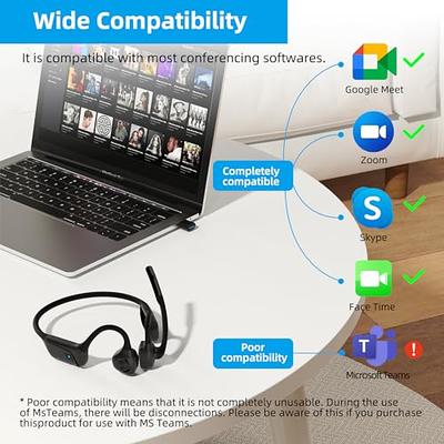 Smof Bluetooth Headset with Microphone USB Dongle, Lightweight