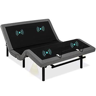 Classic Brands Adjustable Comfort Upholstered Adjustable Bed Base with  Massage, Wireless Remote, Three Leg Heights, and USB Ports-Ergonomic, Twin  XL