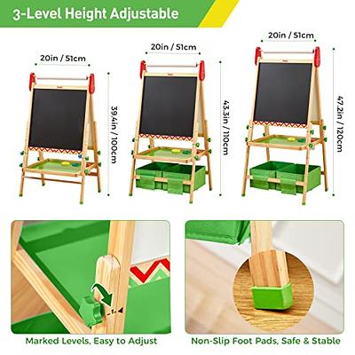 MEEDEN Easel for Kids, 3-Sided Wooden Kids Easel with Chalkboard