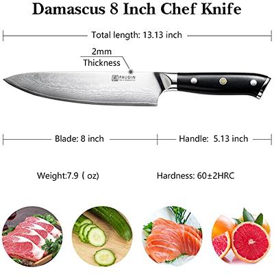  PAUDIN Knife Set, Professional Knives Set for Kitchen,  Stainless Steel, Ultra Sharp, Damascus Kitchen Knives, Full Tang Handle, Chef  Knife Set with Gift Box: Home & Kitchen