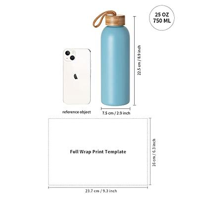 25oz/750ml Frosted Glass Bottle w/ Bamboo Lid (Light Blue)  PYD Life -  Stainless Steel Bottles,Tumblers,Mugs & Custom Print