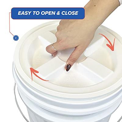 5 Gallon Bucket with Gamma Seal Screw on Airtight Lid, Food Grade Storage, Premium HPDE Plastic, BPA Free, Durable 90 Mil All Purpose Pail, Color