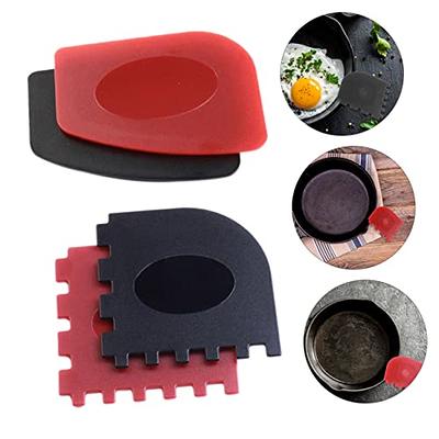 4pcs Pot Baking Dish Cast Iron Skillets Pan Scraper Cleaning Tool