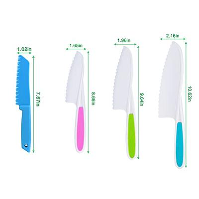 FUQUN Knives for Kids 4Pcs, Nylon Kids Kitchen Knife with Crinkle Cutter,  Children's Cooking Knives in 4 Sizes & Colors, Serrated Edges, Kids Knifes  for Real Cooking - Yahoo Shopping