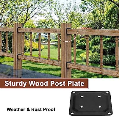 4x4 Wood Fence Post Anchor Base - Set of 4 | Heavy-Duty Steel,  Rust-Resistant, for Deck, Porch, Mailbox