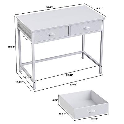 Furologee White Small Computer Desk with 2 Fabric Drawers, Simple Home  Office Writing Desk, Vanity Makeup Desk Dressing Table with Hooks, Study  Desk for Bedroom Small Spaces - Yahoo Shopping