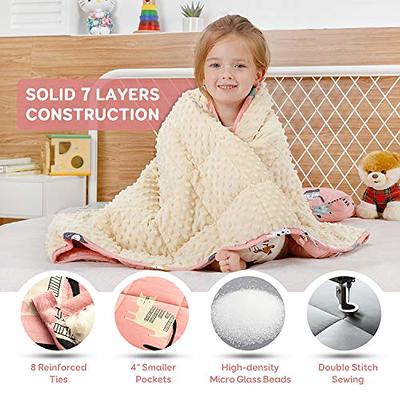 Super-Soft Kids Weighted Blanket 5 Pounds - Weighted Blanket for Kids -  Easy to Clean, Washable Minky Cover - 36x48 Inches 5lbs Child Weighted  Blanket