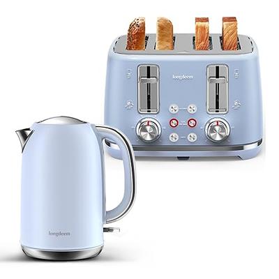 Brentwood KT-1962W 1.7L Cordless Glass Electric Kettle with Tea