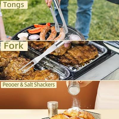 BBQ Grill Utensils Set for Camping/Backyard, Stainless Steel Grill