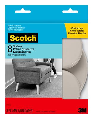 Scotch 8-Pack 3-1/2 In Round Plastic Carpet Furniture Slider in