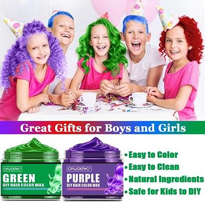 4 Colors Temporary Hair Color For Kids Stocking Stuffers, Christmas  Gifts,Temporary Hair Dye,Hair Color Spray Green Red Blue Purple Hair Dye  Hair Wax Color,Instant Hair Color Wax DIY Washable Hair Dye 