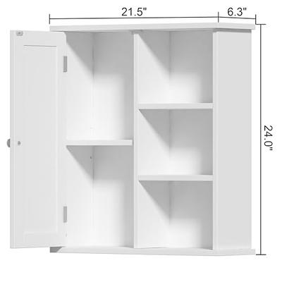 Treocho Bathroom Wall Cabinet, Medicine Cabinet with Door and 3