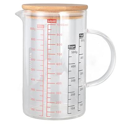 Borosilicate Glass Wet and Dry Measuring Cup with Oversized Measurements,  Clear 