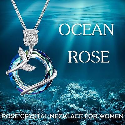 LOUISA SECRET Rose Heart Pendant Necklace for Women Girls, 925 Sterling  Silver Dainty Cute Rose Necklace, Birthday Anniversary Jewelry Gift for  Women