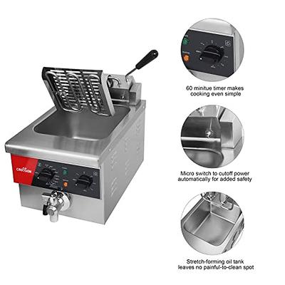 CROSSON 6L Electric Countertop Deep Fryer Extra Large with Drain,Timer, Basket and Lid for Restaurant Use 120V,1800W Commercial Deep Fryers - Yahoo  Shopping