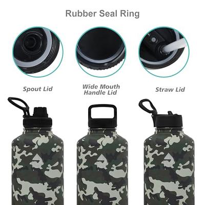 Large Capacity Water Bottle with Handle and Straw Lid Insulated