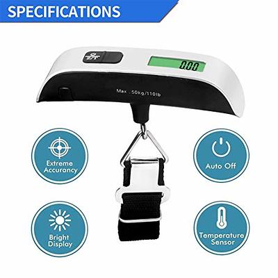 MEIYA Digital Luggage Scale, Luggage Scales for suitcases 110lb, Travel  Essentials, Luggage Weight Scale Portable, Travel Scale with Backlit LCD