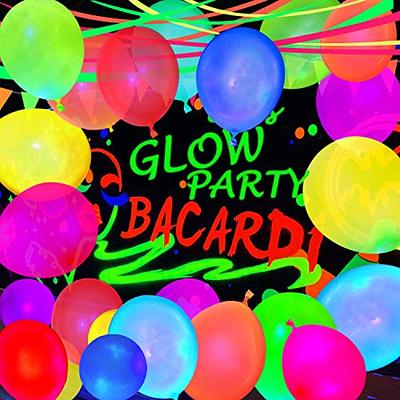 100 Pcs UV Neon Balloons ,Neon Glow Party Balloons UV Black Light