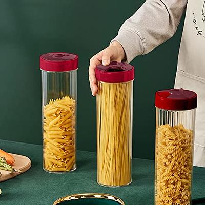 Glass Spaghetti Pasta Storage Containers with Bamboo Lids - 61oz