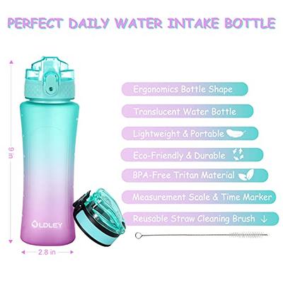 Kids Water Bottle with Straw for School Girls Boys, 15 Oz Unbreakable  Leak-Proof