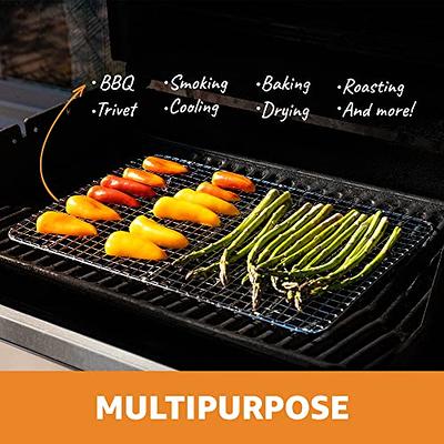 Kitchen Stainless Steel Heavy Duty Metal Wire Cooling, Cooking, Baking Rack  For Baking Sheet, Oven Safe up to 575F, Dishwasher Safe Rust Free | 9.7