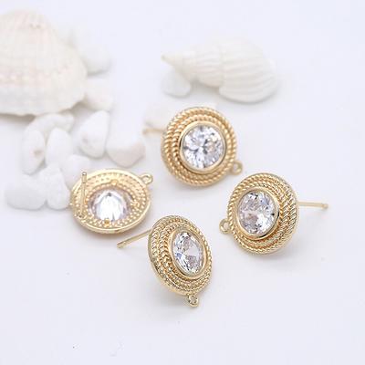 Gold-Plated Brass Screw-Back Earring with Loop (1 Pair)