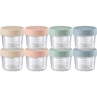  4 Packs Small Glass Baby Food Storage Containers with