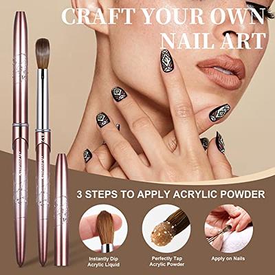 Acrylic Nail Brush Sets - Real Kolinsky Acrylic Brush & Double-Ended Nail  Clean Up Brush - Acrylic Nail Brushes for Acrylic Application - Suit for  Nail Art Designs Home DIY (#14, Gold) 