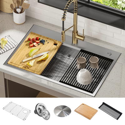 KRAUS Workstation Stainless Steel Kitchen Sink Dish Drying Rack KDR-1 - The  Home Depot