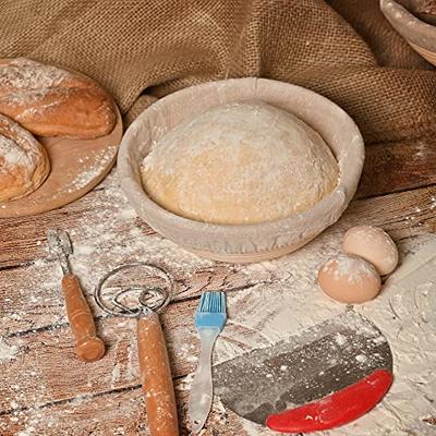  Sourdough Start Kit - Sourdough Bread Baking Supplies 2  Banneton Bread Proofing Basket Bowls, 2 Cloths, Whisk, Bread Lame, Dough  Scraper, 2 Brushes - Sourdough Starter Kit Bread Making & Baking