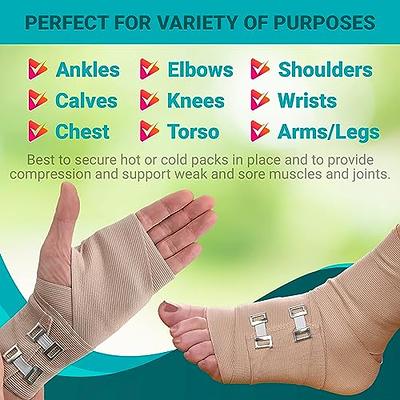 MEDca Elastic Compression Bandage Wrap - First Aid Bandages Roll Measures  2, 3, 4, 6 x 5