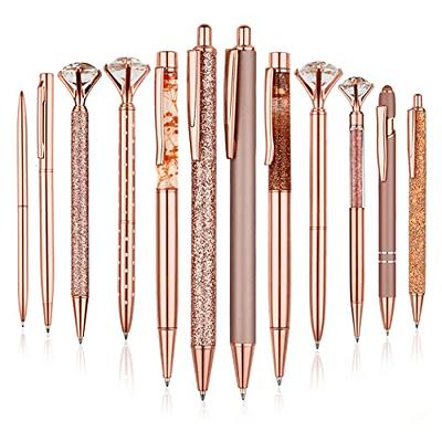 HCrystals Journaling Pen Set - 3pcs Healing Crystals Rose Gold Pens - Fancy  Pens, Diamond Pens, Witchy gifts, Inspirational Engraved Pens, Spiritual