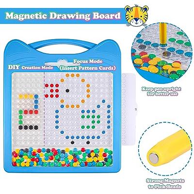  LQYoyz Magnetic Drawing Board for Toddlers, 13.2x13.2'' Travel  Toys Doodle Board with 2 Magnetic Pen & 106 Beads, Magnetic Dot Art  Educational Toddler Toy for 3 4 5 6 Year Old