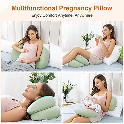 QUEEN ROSE Pregnancy Pillows, E Shaped Full Body Pillow for Sleeping, with  Pregnancy Wedge Pillow for Belly Support, 60 Inch Maternity Pillow for Side