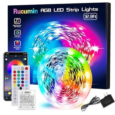 Tenmiro Led Lights for Bedroom 100ft(2 Rolls of 50ft) Smart Music Sync  Color Changing LED Strip Lights with App and Remote Control RGB LED Strip,  LED