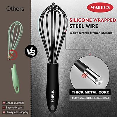 Silicone Mini Whisk, Walfos 7.5 +5.5“ Small Whisks for Non-stick Cookware,  Small Silicone Whisk- Perfect for Blending, Whisking, Beating, Blending  Ingredients, Mixing Sauces - Yahoo Shopping