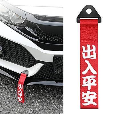 Car Modification JDM Sports Red Racing Tow Strap Personalized with Chi