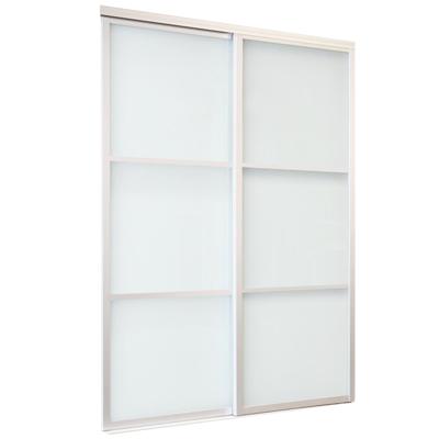 RELIABILT 60-in x 80-in Flush Mirrored Glass Prefinished Steel Sliding Door  Hardware Included in the Closet Doors department at