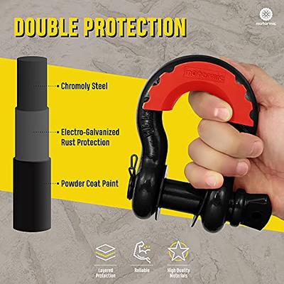 Motormic Unique D Ring Shackles 2 Pack Black - 3/4 Clevis with 7/8 Pin  Safety Max 57,000 lbs Break Point - 2 Red Isolators, 8 Washers - Heavy Duty  use Tow Strap, Winch, Off Road, Towing… - Yahoo Shopping